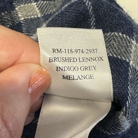 Rails Brushed Lennox Indigo Grey Plaid Flannel Button Down Shirt Men’s Large - Picture 10 of 10